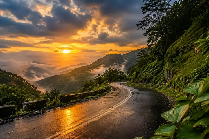 Breathtaking Mountain Road Sunset, FIBO 2 example