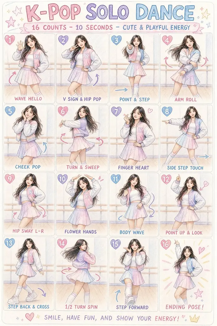 K-pop Dance Choreography Infographic, FIBO 2 example