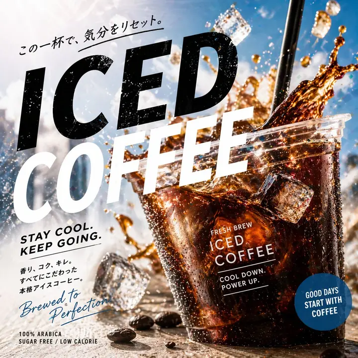 Modern Iced Coffee Advertisement Design, FIBO 2 example