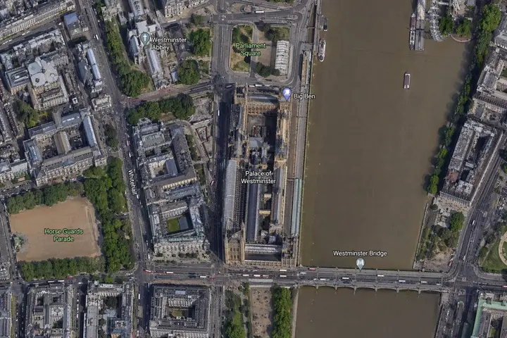 Satellite Map of Big Ben Area, FIBO 2 example
